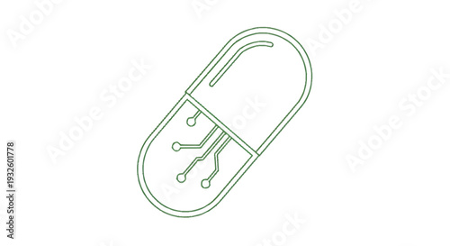 Digital Pill Concept Futuristic Medicine Technology Innovation.
