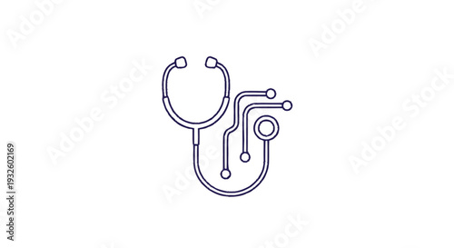 Digital Stethoscope Icon Representing Health Technology Innovation.