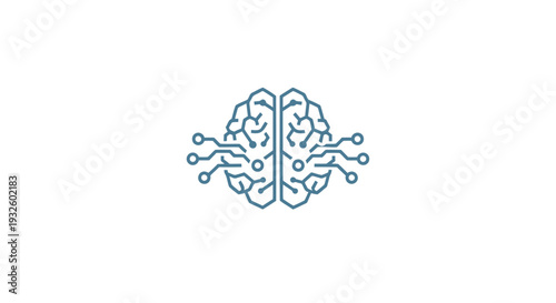 Digital Brain with Circuits and Connections.