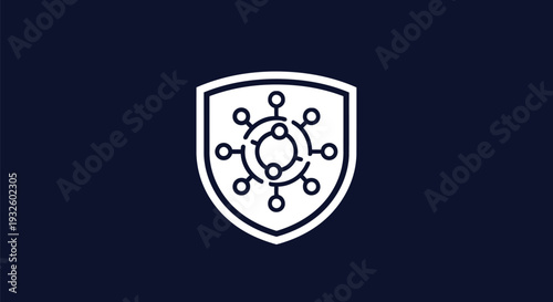 Cyber Security Shield Network Protection Digital Icon.