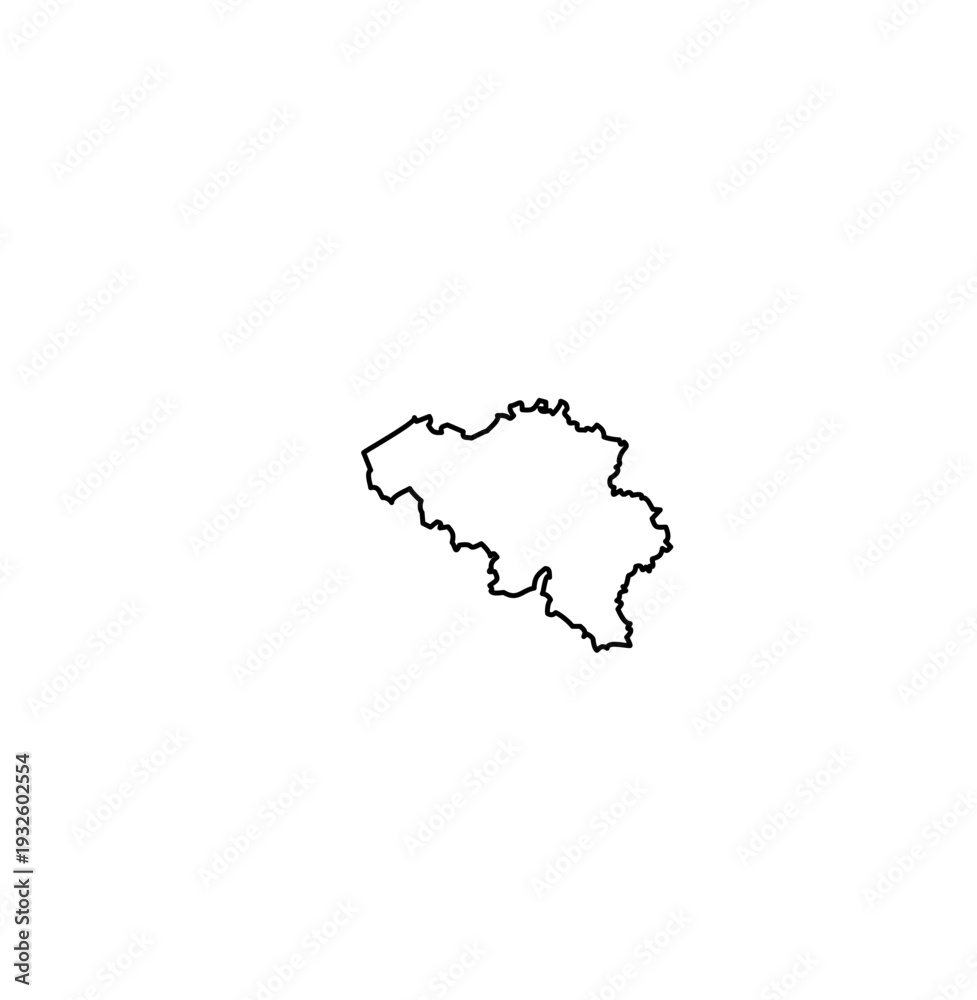 Fototapeta premium Belgium map outline in black on white background
