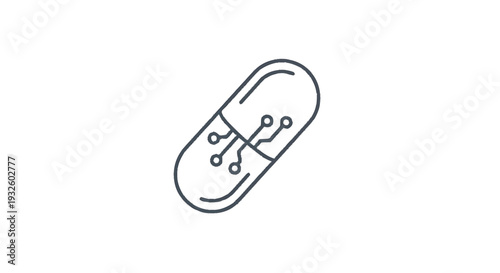 Digital Pill Icon Representing Future Healthcare Technology.