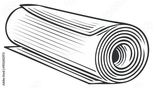 Rolled yoga mat illustration graphic design