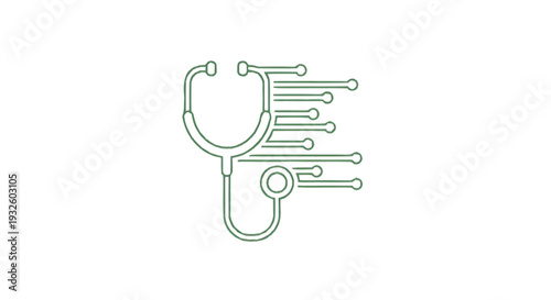 Digital Stethoscope Icon Representing Healthcare Technology Innovation.