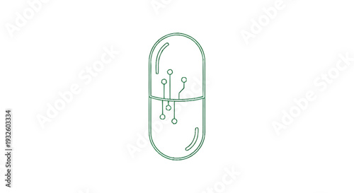 Digital Pill Icon Representing Future Healthcare Technology.
