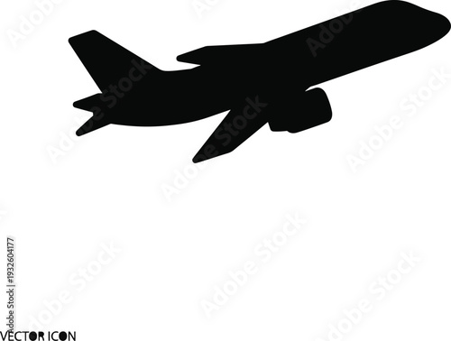 Silhouette of a modern jet airplane taking off into the sky.