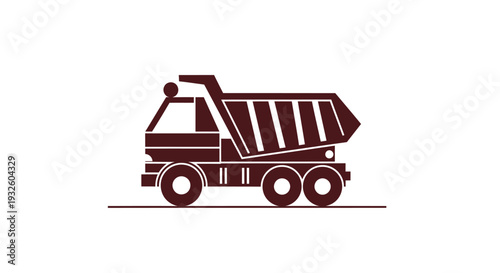 Dump Truck Icon Vector Illustration Construction Vehicle.