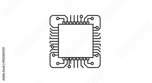 Detailed Microchip Processor With Many Pins And Circuits.
