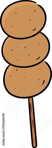 Hand drawn illustration of meatball