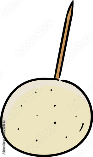 Hand drawn illustration of meatball