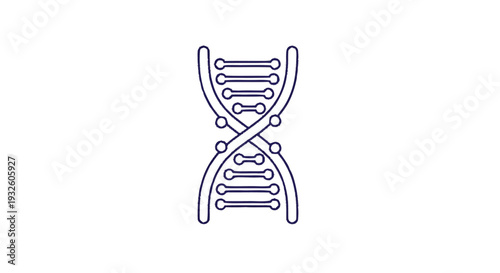 DNA Double Helix Structure Icon Outline.