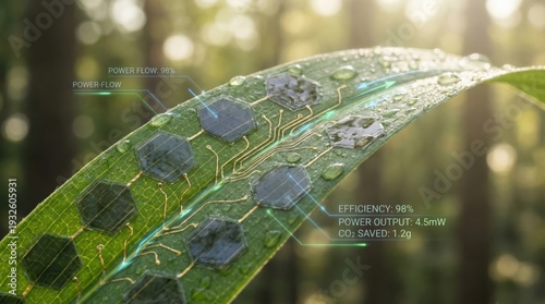 A leaf with a power flow diagram on it