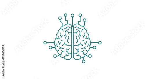 Digital Brain with Circuits Representing Artificial Intelligence.