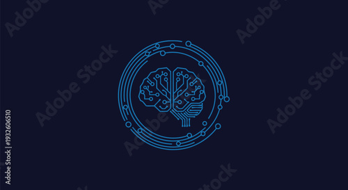 Digital Brain Circuitry Symbolizing Artificial Intelligence and Technology.