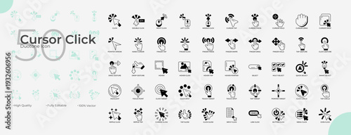 Cursor Click Duotone Editable Icons set