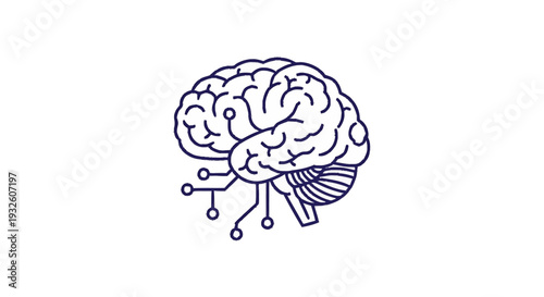 Digital Brain Concept with Neural Network Connections.