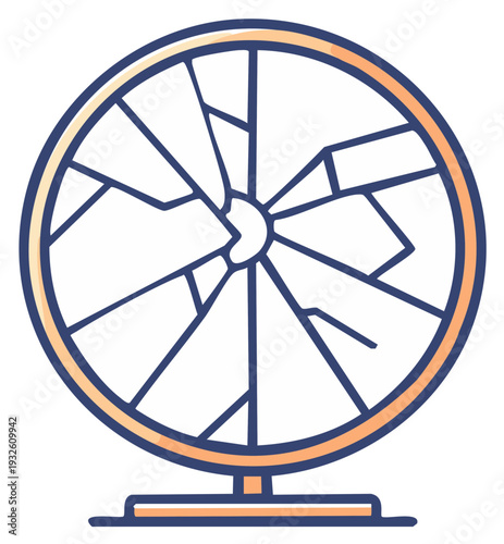 Stylized Illustration of a Broken Globe or Fan Blade
