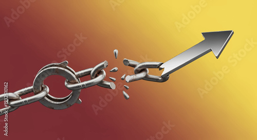 Broken Silver Chain with Arrow.