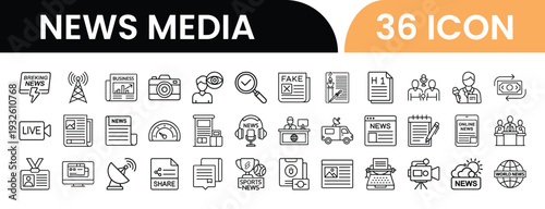 News Media Icons Collection for Journalism and Broadcasting Purposes