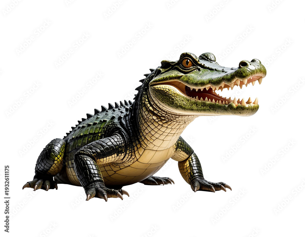 Fototapeta premium Alligator logo concept with textured scales and fierce expression