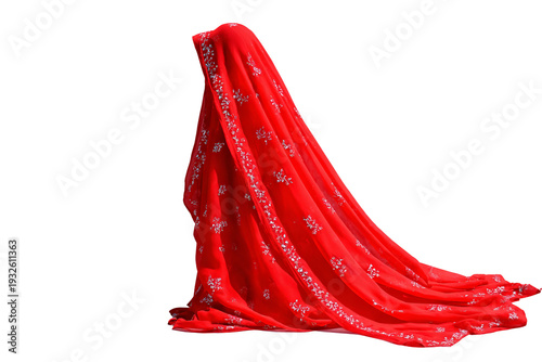 Colorful Designer Dupatta isolated on transparent background