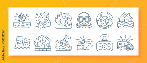 Agriculture set icon. Farmer pitchfork, horse animal, windmill, egg basket, chicken, carrot vegetable, tractor vehicle, fertilizer bag, barn silo, wheat field, milk glass, cow head