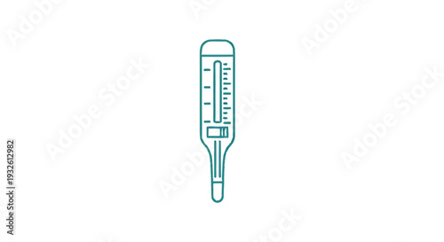 Digital Thermometer Icon for Health and Medical Applications.