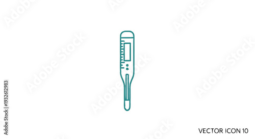 Digital Thermometer Icon Medical Health Measurement Tool.