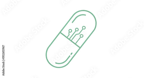 Digital Pill Icon Representing Future of Medicine.