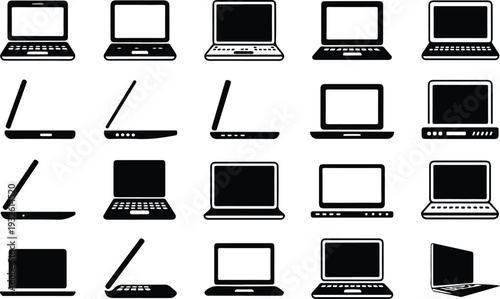 Set of 20 laptop icons vector