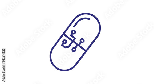 Digital Pill Icon Representing Future of Medicine.