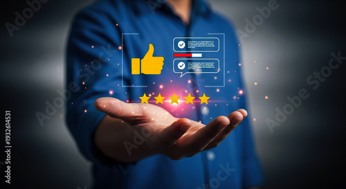 Businessman interacting with digital interface