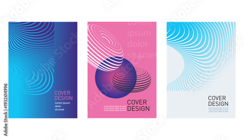 Set of Modern corporate brochures cover design with place for text