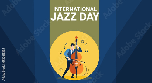 Celebrating Jazz Appreciation Month with a musician playing double bass on International Jazz Day