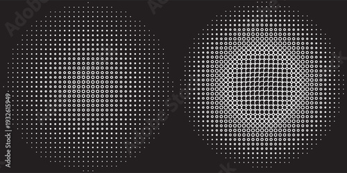 Halftone gradient. Dotted gradient, smooth dots spraying and halftones dot background seamless
