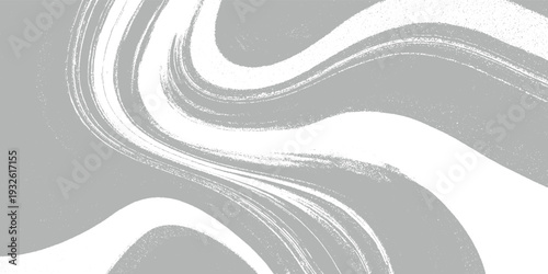 Abstract swirling gray and white textured brush strokes forming organic shapes