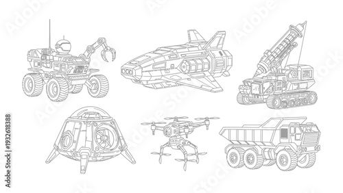 Future Engineering Concepts: An illustrative depiction showcases an array of innovative vehicles, each meticulously crafted to push the boundaries of technology and design. 