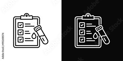Blood Test Icon In Black And White Style