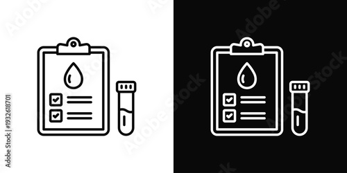 Blood Screening Icon In Black And White Style