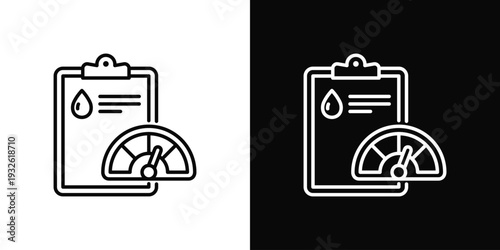 Blood Evaluation Icon In Black And White Style