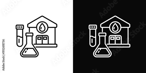 Laboratory Test Icon In Black And White Style