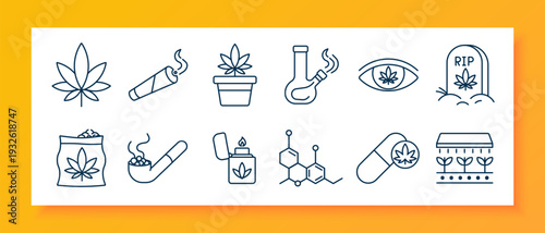 Shopping set icon. Store shop, grocery basket, barcode scanner, open sign, restaurant apron, cheese food, shopping cart payment, cash money, wallet cards, mobile buy, customer shopping