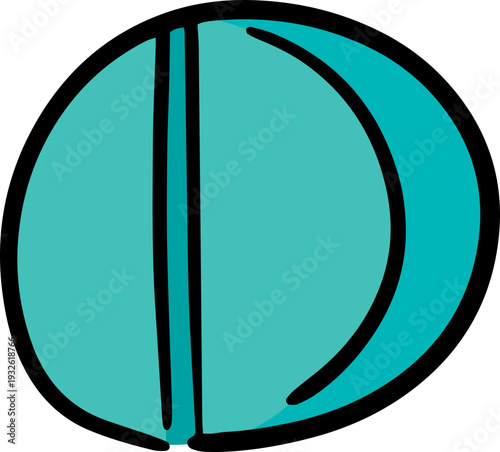 Hand drawn illustration of medicine tablet