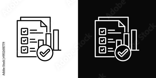 Lab Results Icon In Black And White Style