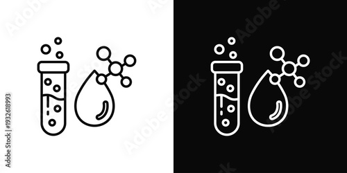 Biochemical Test Icon In Black And White Style