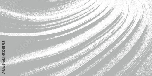 Abstract gray and white textured brush strokes forming curved lines radiating outwards