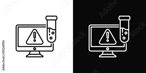 Disease Detection Icon In Black And White Style