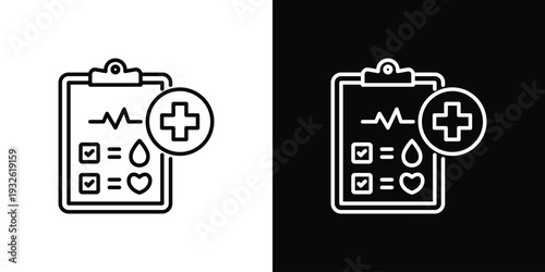 Medical Screening Icon In Black And White Style