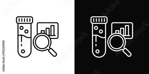 Sample Analysis Icon In Black And White Style