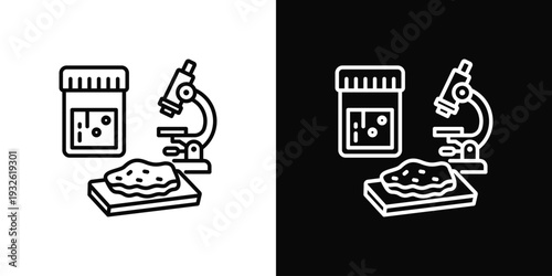 Pathology Test Icon In Black And White Style
